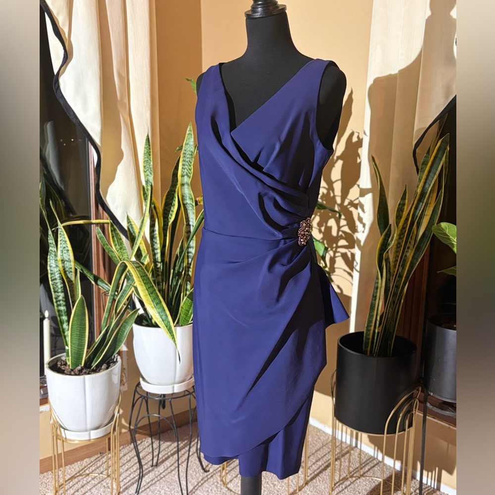 [Alex Evenings] Contour Collection Side Ruched Cocktail Dress